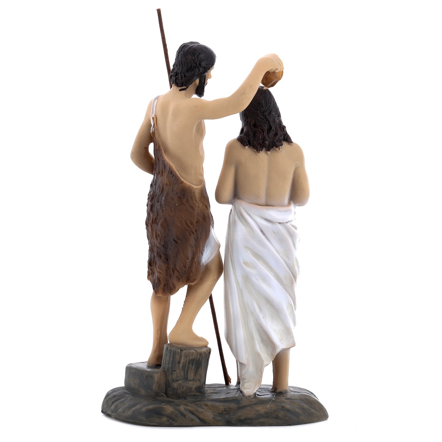Statua Battesimo di Gesù in resina. Altezza 13,5 cm