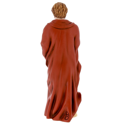Statua San Giuseppe protettore della Famiglia, in polvere di marmo. Altezza 23 cm