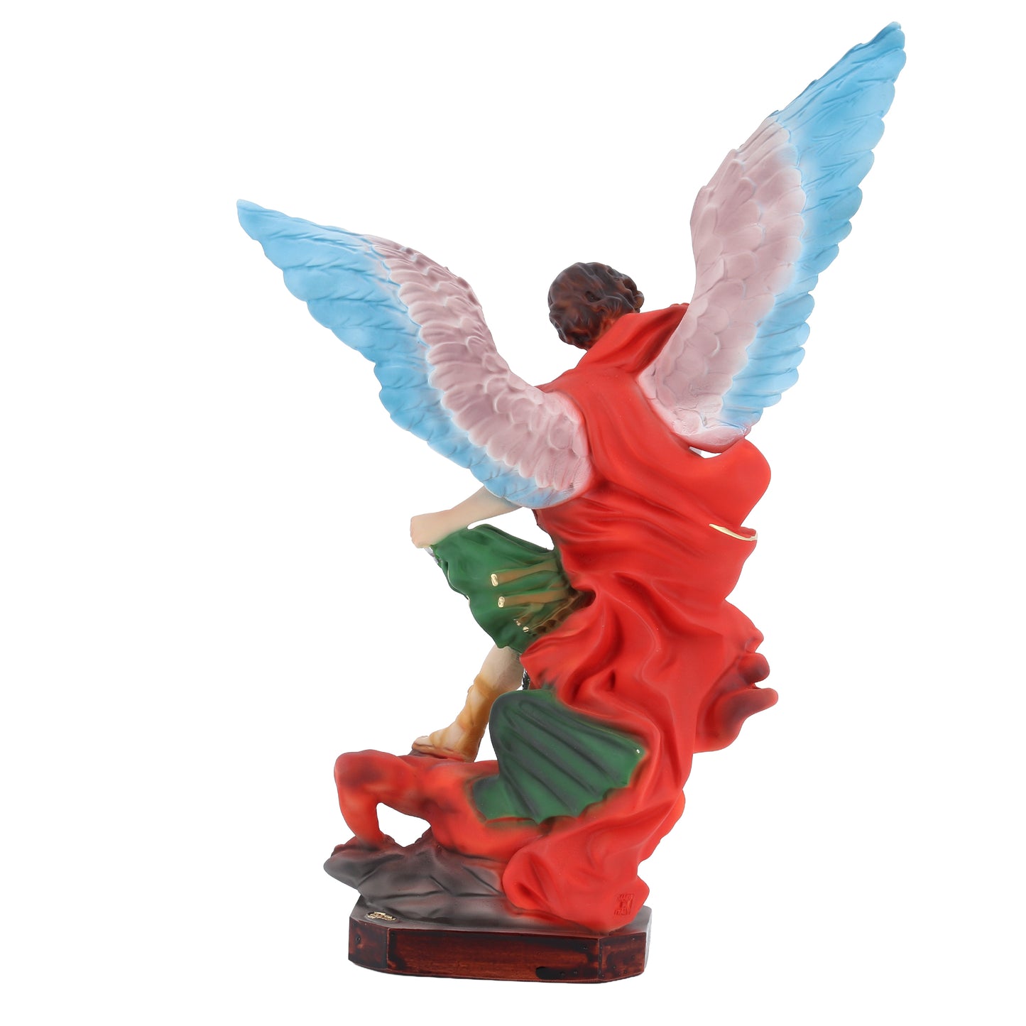 Statua San Michele Arcangelo, in resina. Altezza 40 cm, ali aperte 54 cm