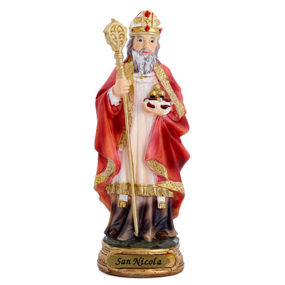 Statua San Nicola in resina. Altezza 12,7 cm