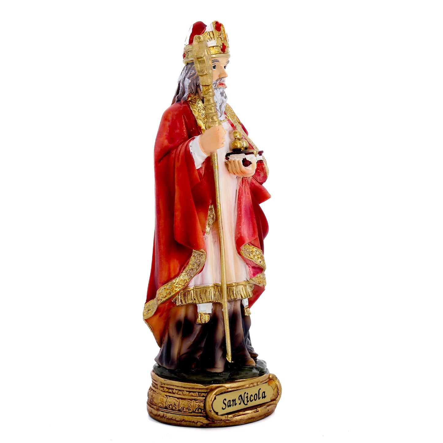 Statua San Nicola in resina. Altezza 12,7 cm