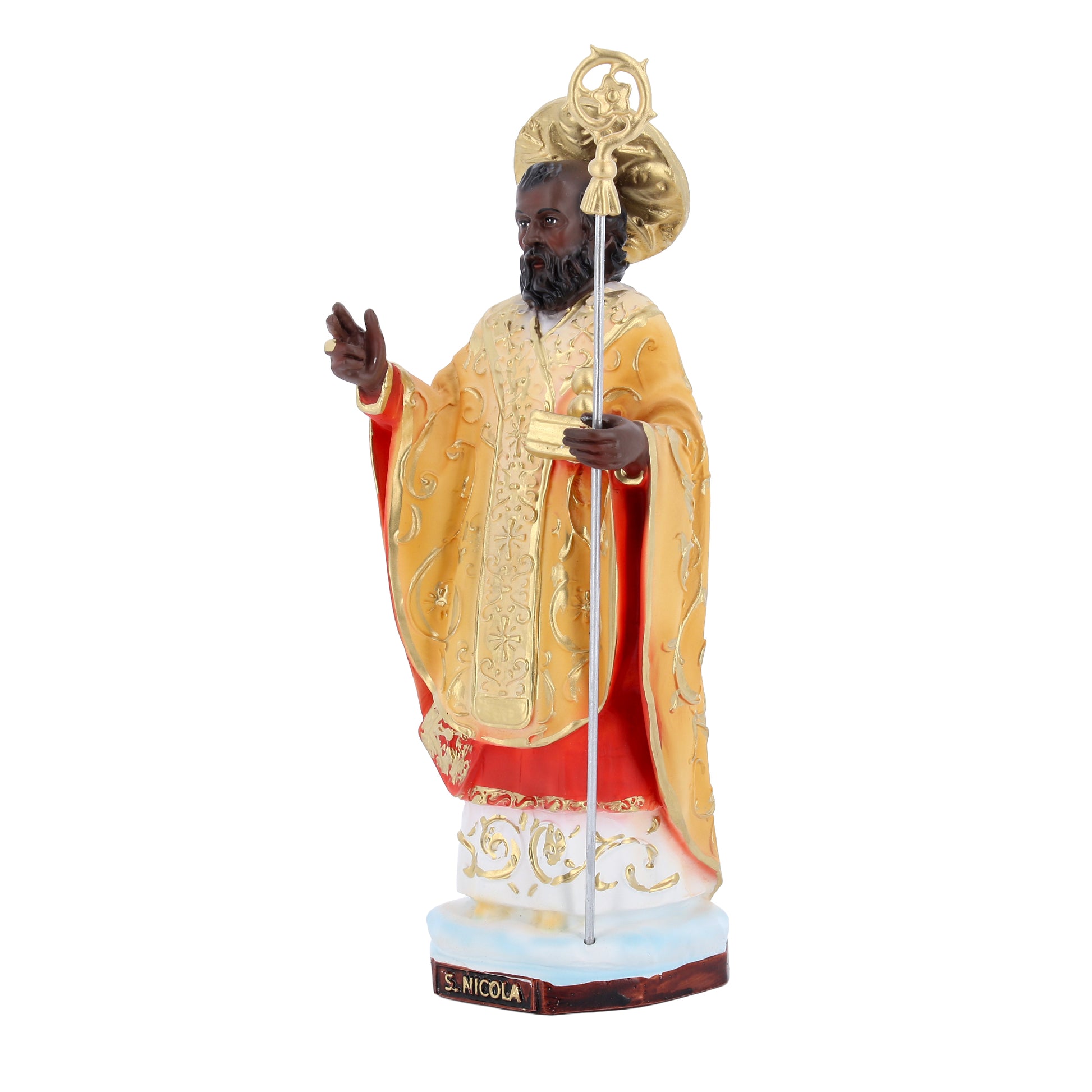 Statua San Nicola di Bari in resina. Altezza 28,5 cm