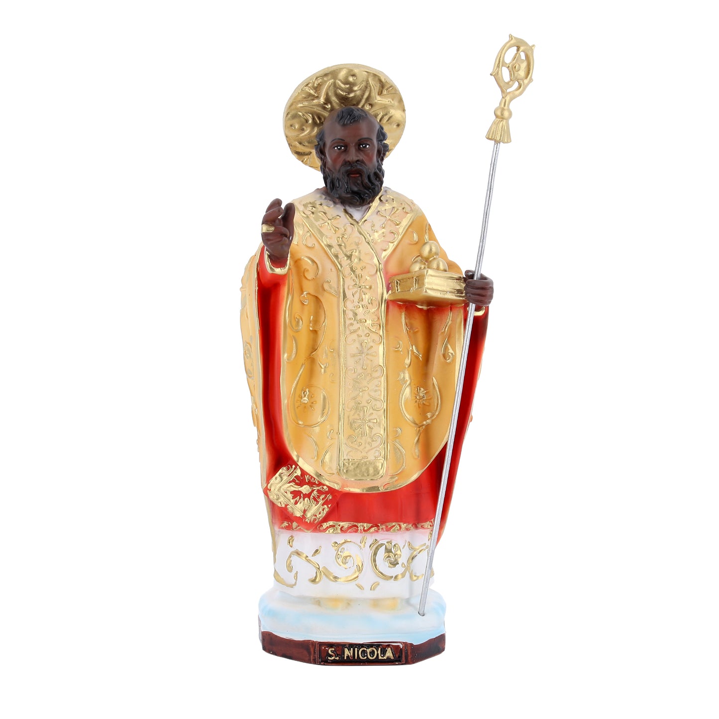 Statua San Nicola di Bari in resina. Altezza 28,5 cm
