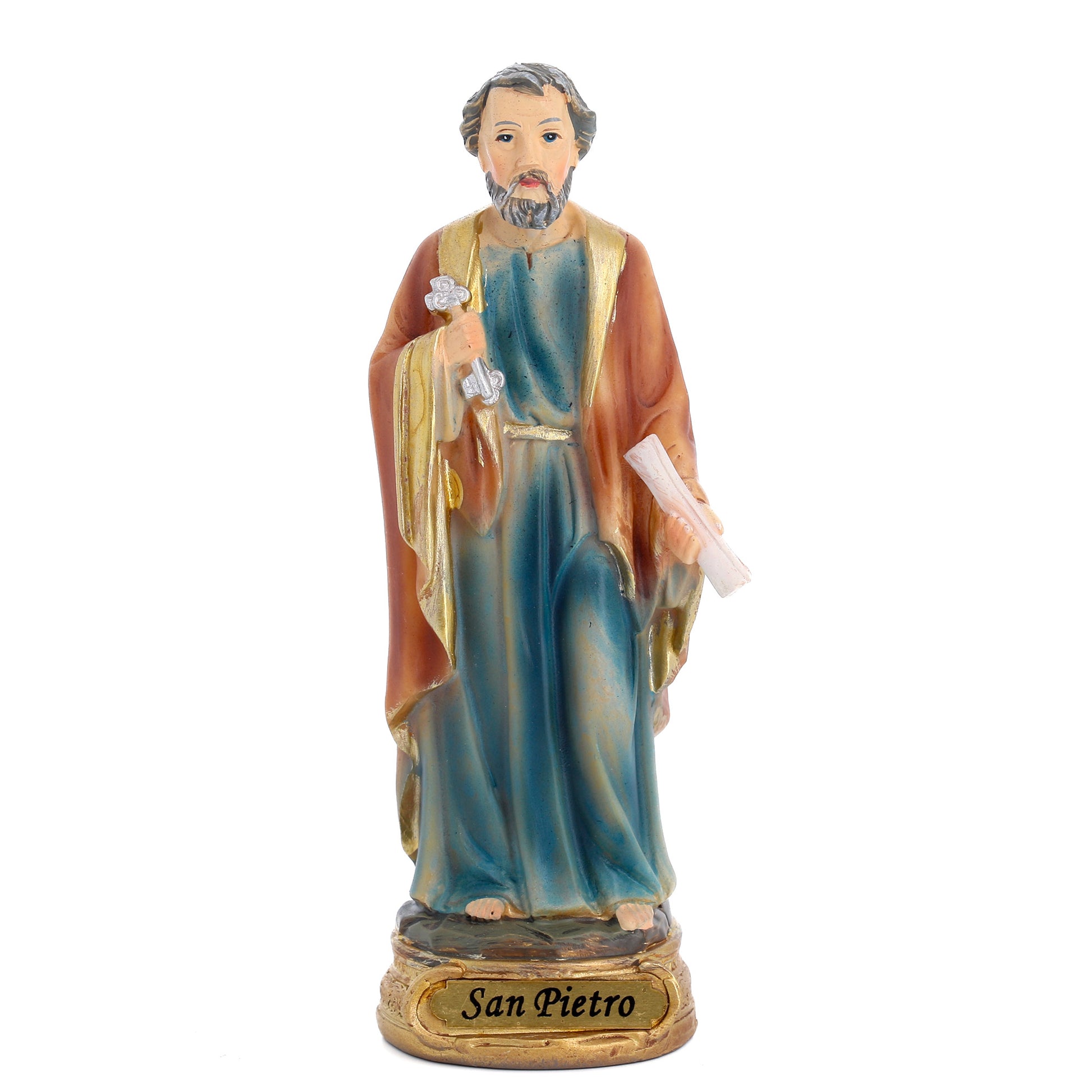 Statua San Pietro in resina. Altezza 12,5 cm