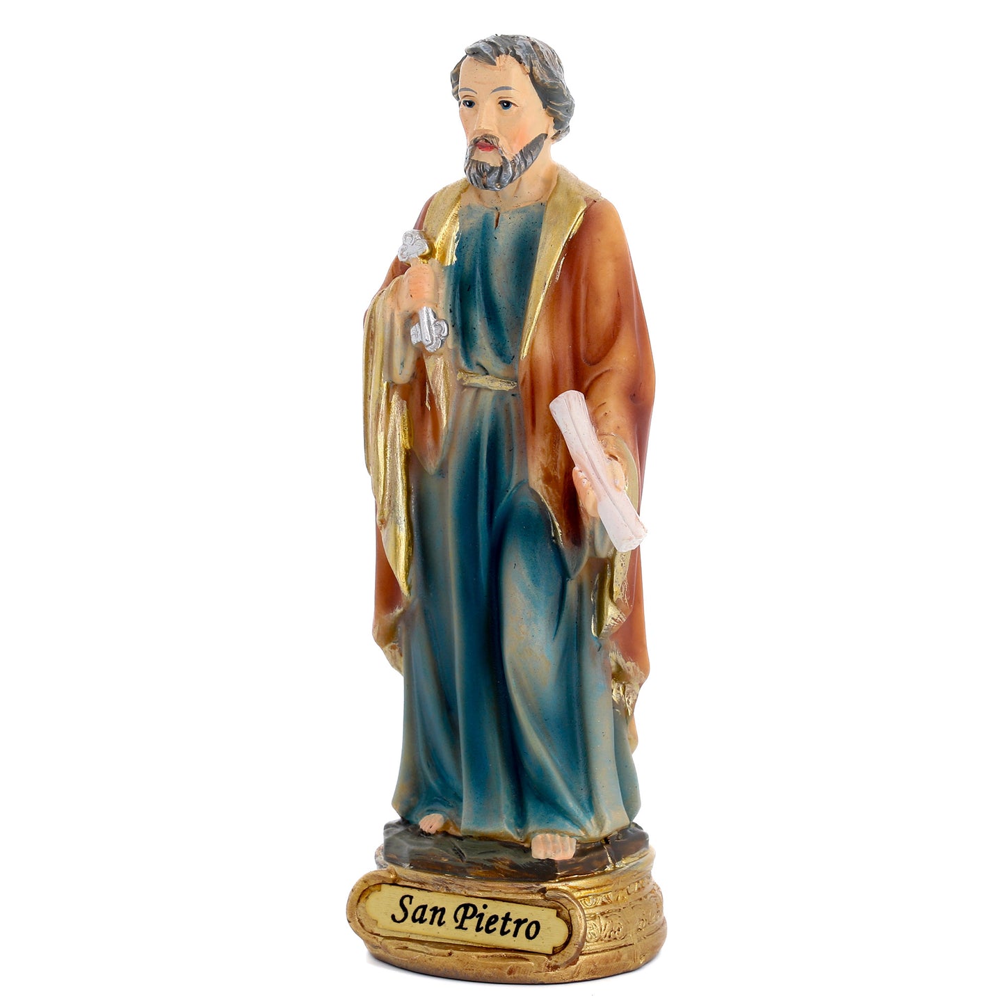 Statua San Pietro in resina. Altezza 12,5 cm