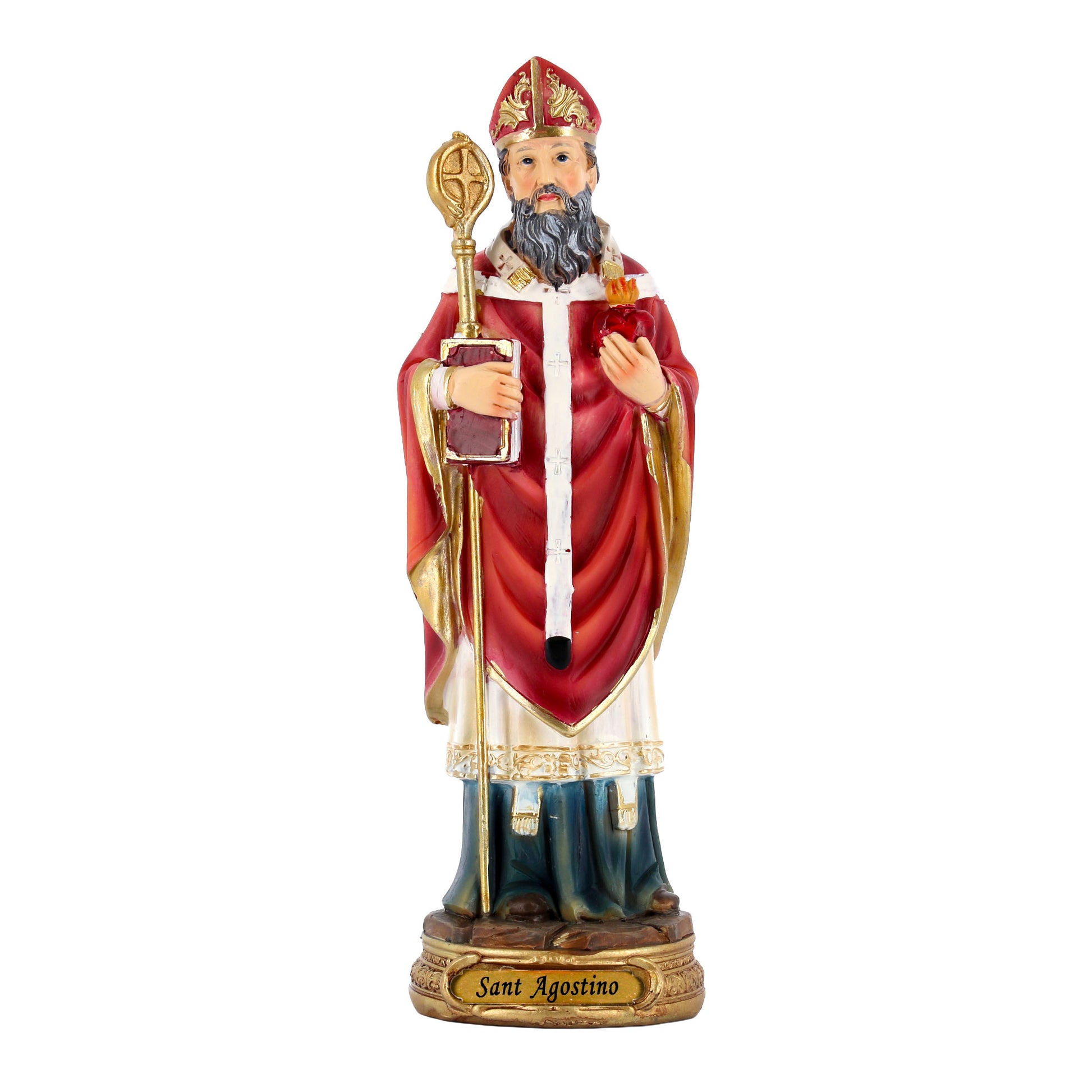 Statua Sant'Agostino in resina. Altezza 20,3 cm