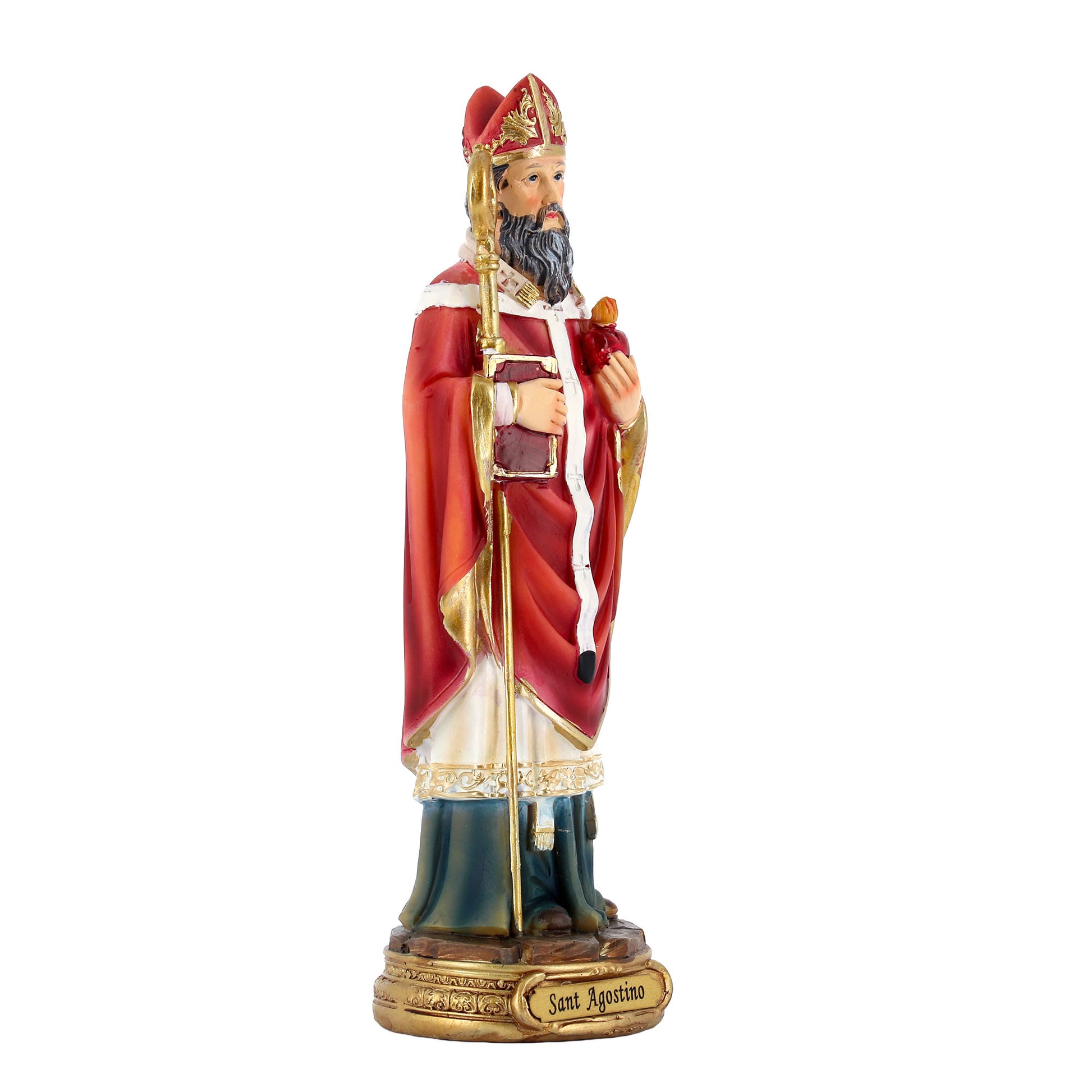 Statua Sant'Agostino in resina. Altezza 20,3 cm