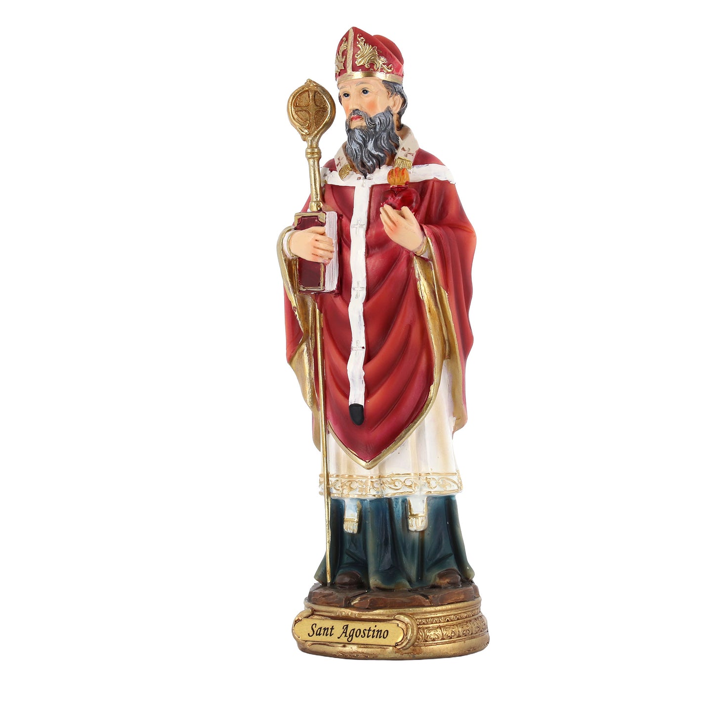 Statua Sant'Agostino in resina. Altezza 20,3 cm