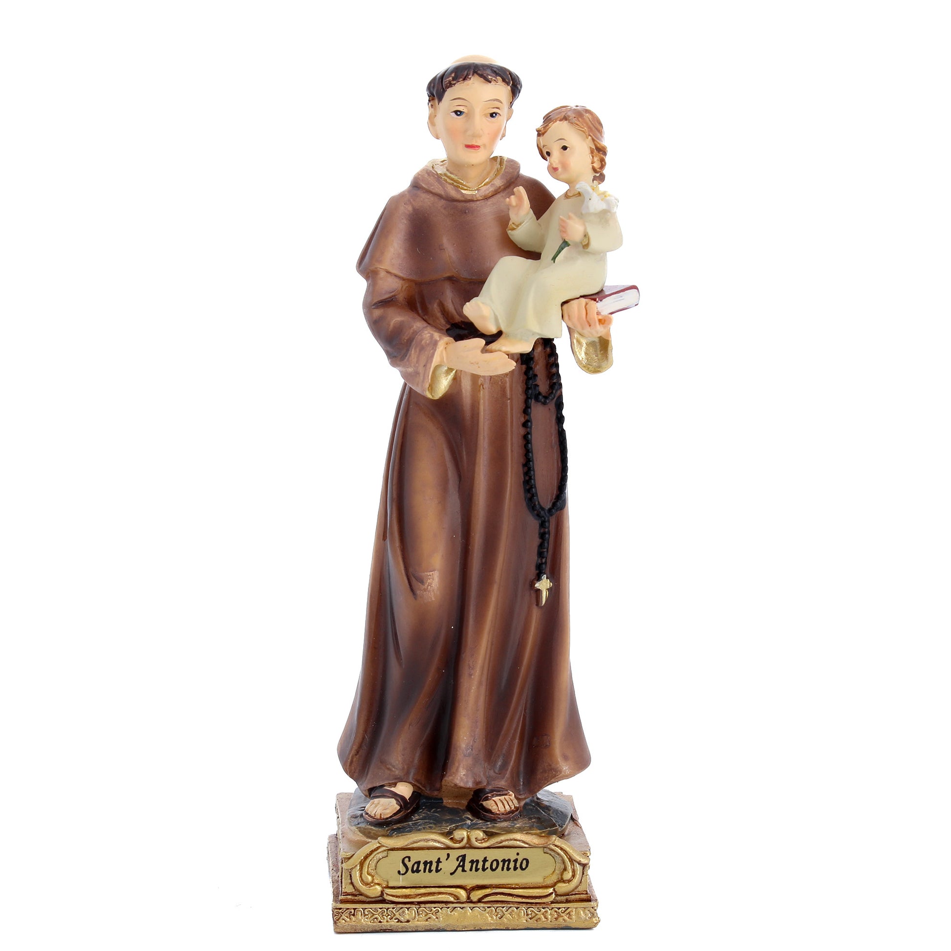 Statua Sant'Antonio di Padova in resina. Altezza 14,5 cm