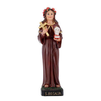Statua Santa Rosalia in resina. Altezza 21 cm