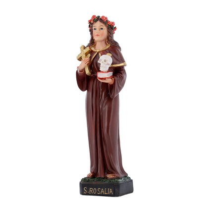 Statua Santa Rosalia in resina. Altezza 21 cm