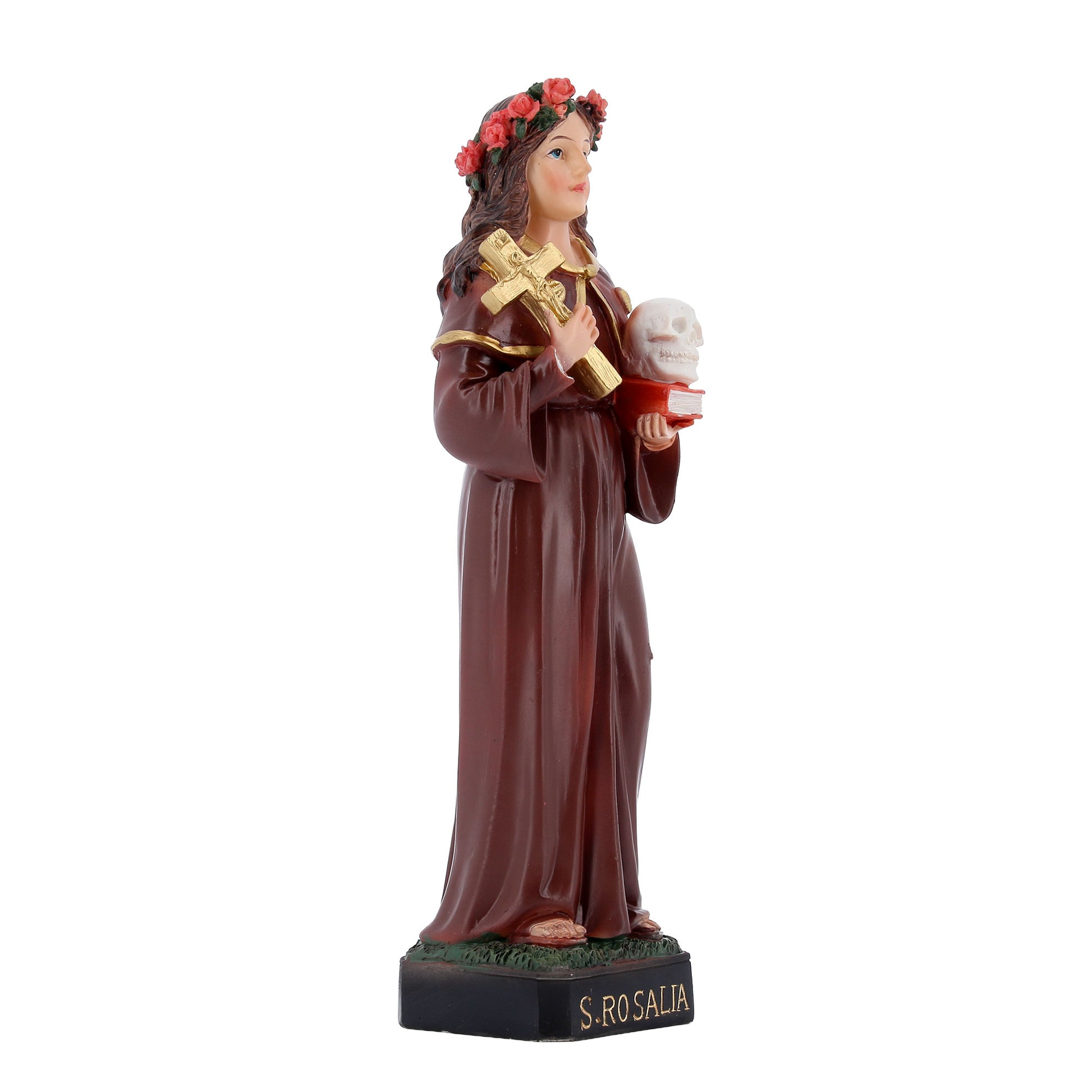 Statua Santa Rosalia in resina. Altezza 21 cm