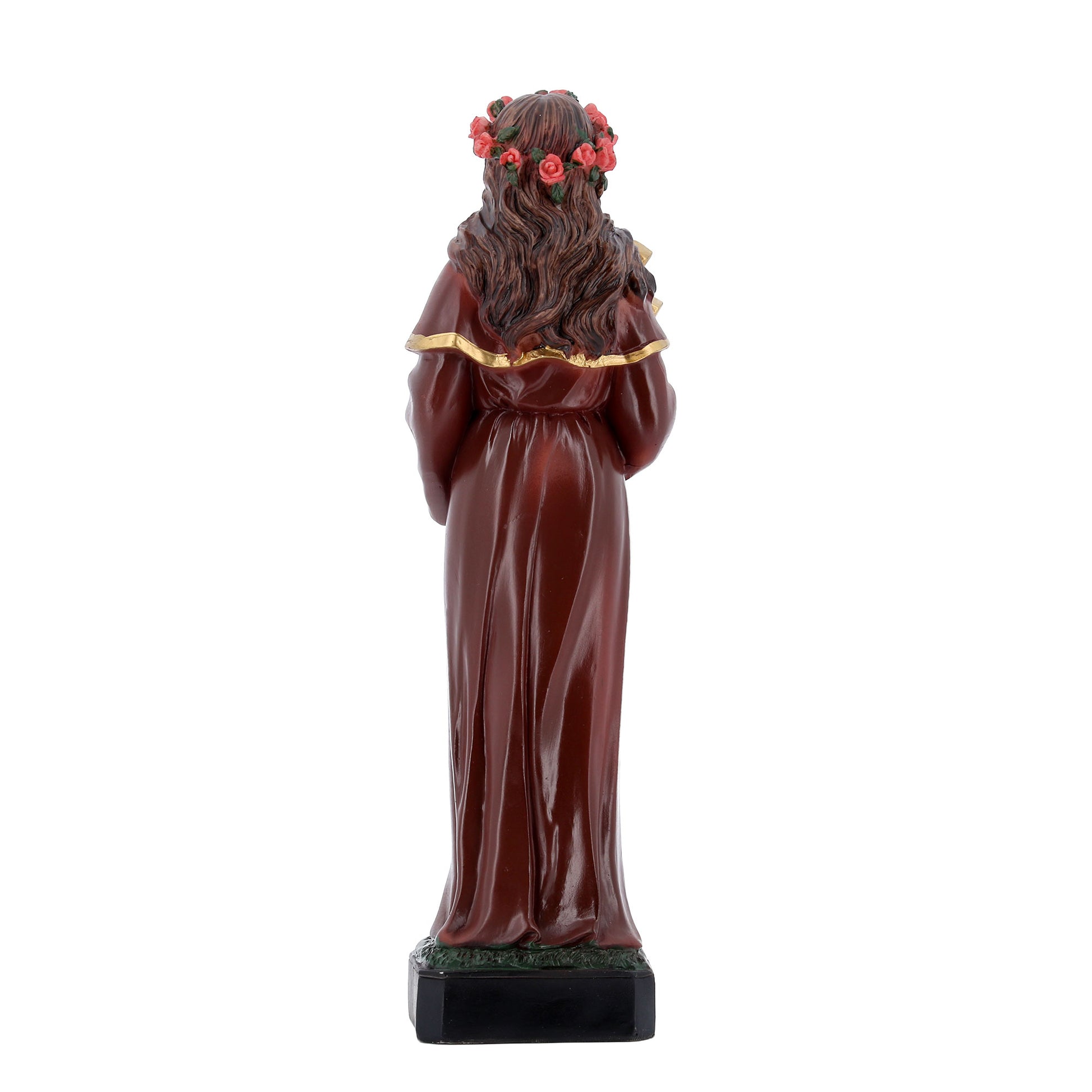 Statua Santa Rosalia in resina. Altezza 21 cm