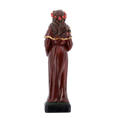 Statua Santa Rosalia in resina. Altezza 21 cm