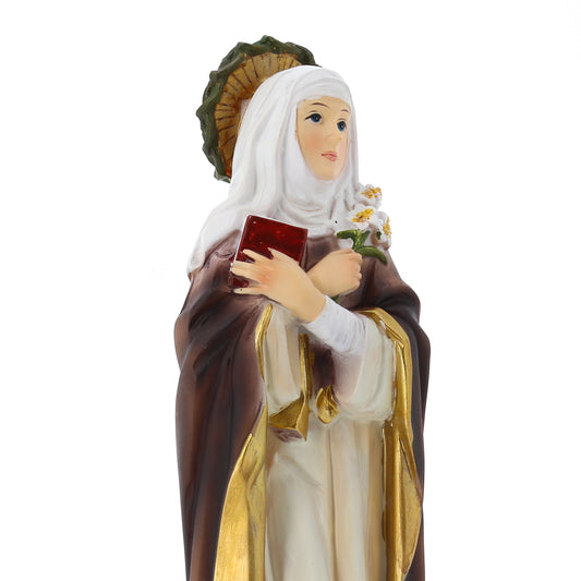 Statua Santa Caterina da Siena in resina. Altezza 19,8 cm