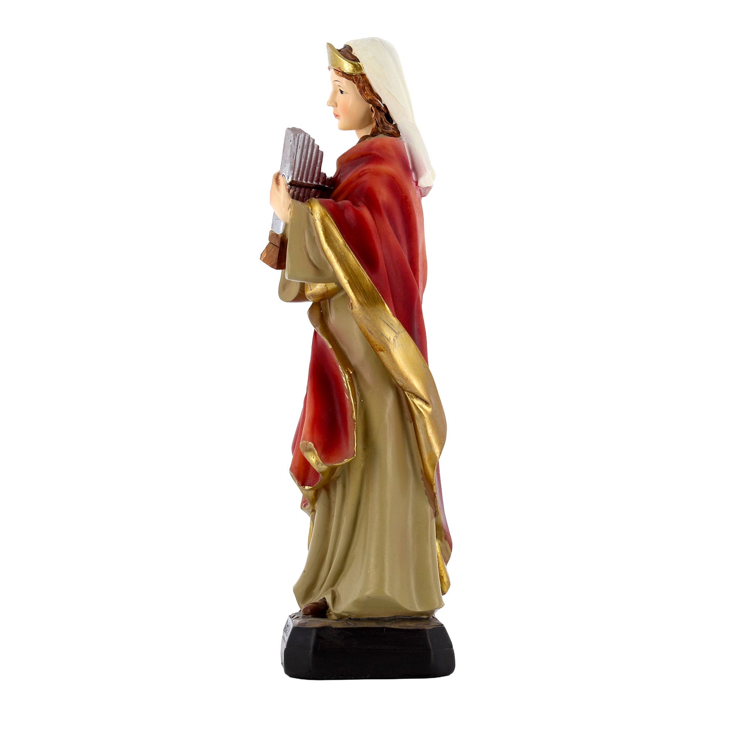 Statua Santa Cecilia in resina. Altezza 20 cm