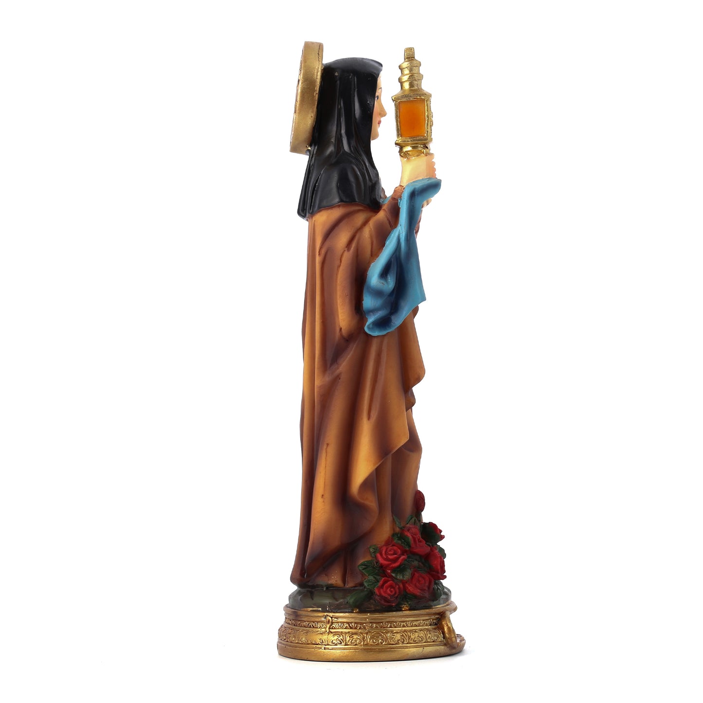 Statua Santa Chiara in resina. Altezza 19,4 cm