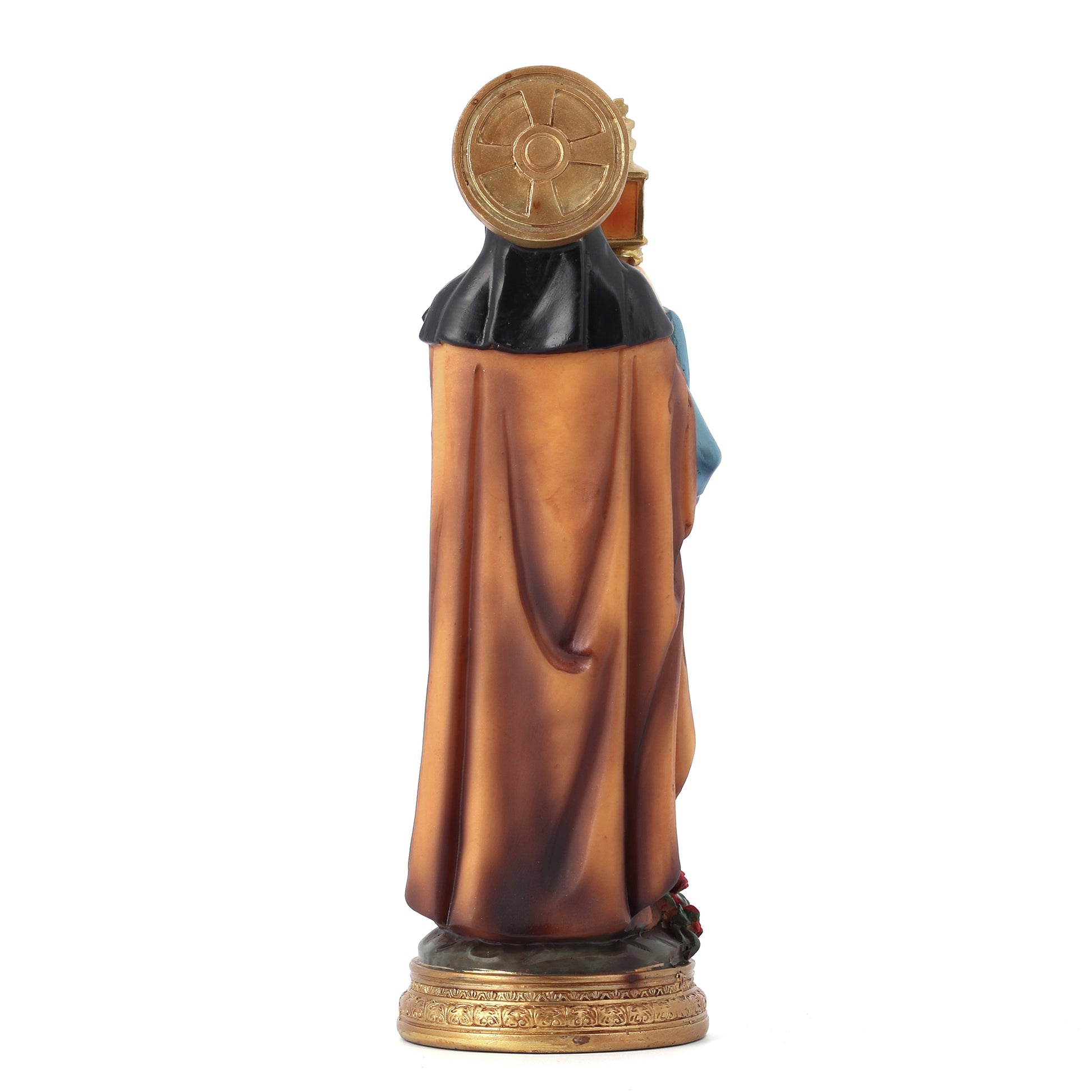 Statua Santa Chiara in resina. Altezza 19,4 cm