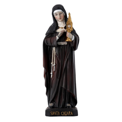 Statua Santa Chiara in resina. Altezza 20,5 cm