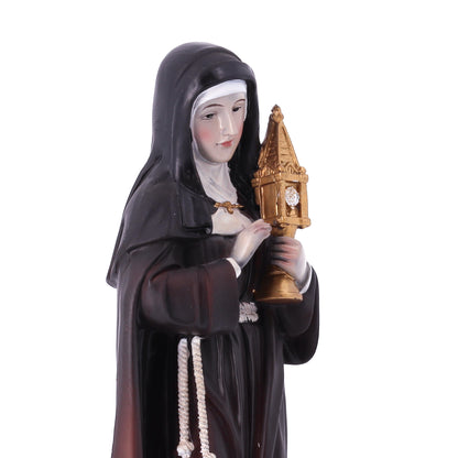 Statua Santa Chiara in resina. Altezza 20,5 cm