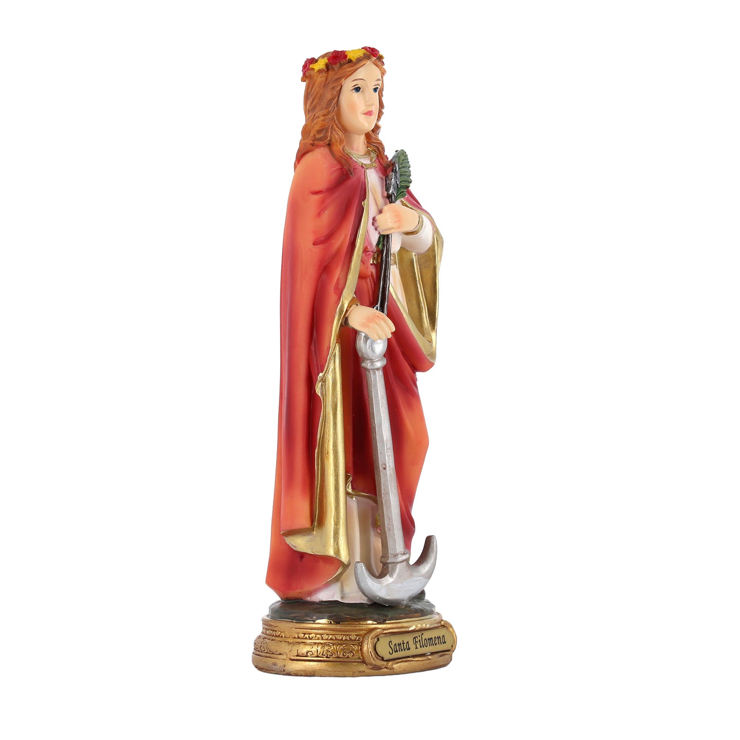 Statua Santa Filomena in resina. Altezza 19,4 cm