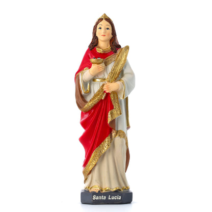 Statua Santa Lucia in resina. Altezza 19,5 cm
