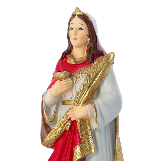 Statua Santa Lucia in resina. Altezza 19,5 cm
