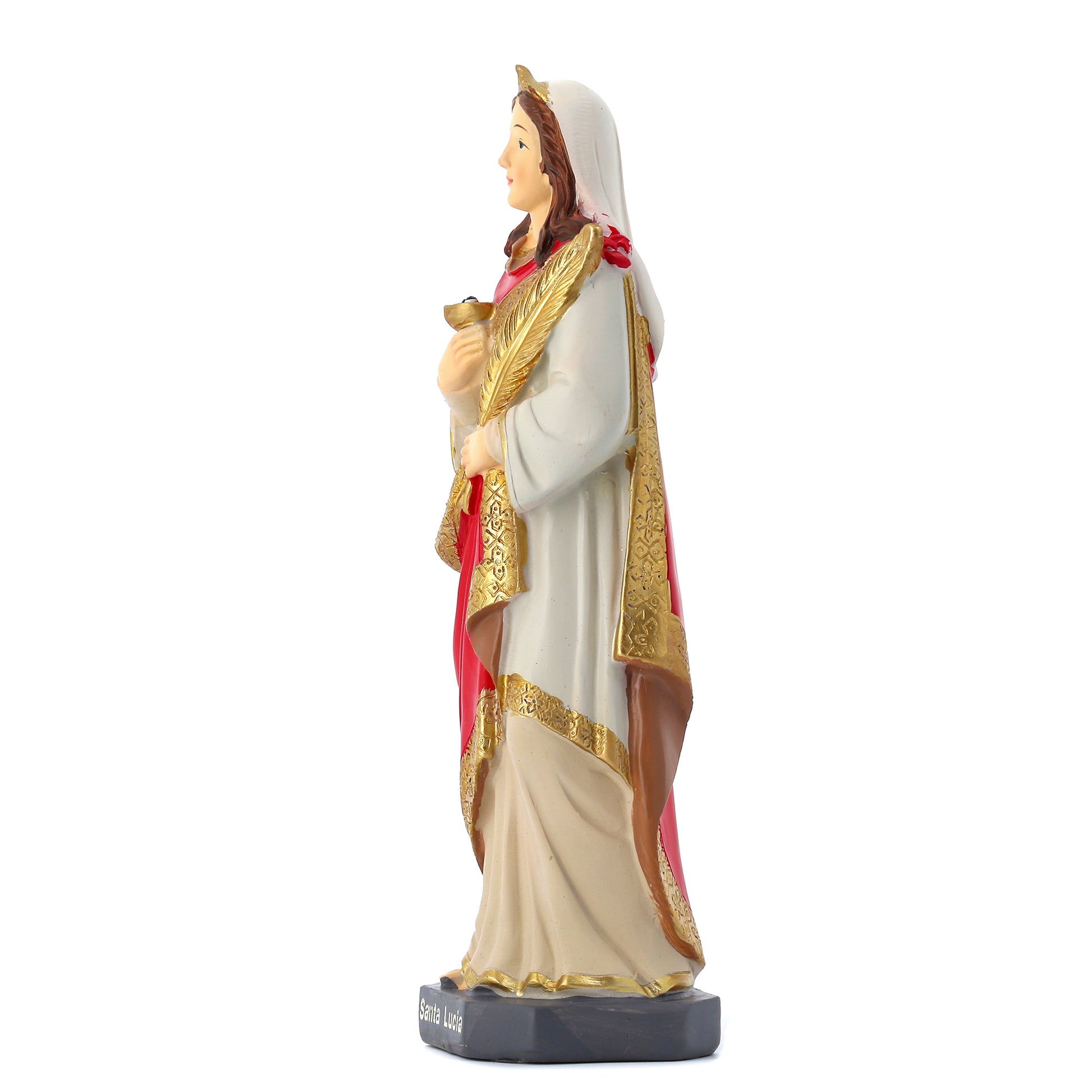 Statua Santa Lucia in resina. Altezza 19,5 cm
