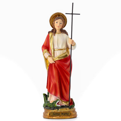Statua Santa Marta in resina. Altezza 19,8 cm