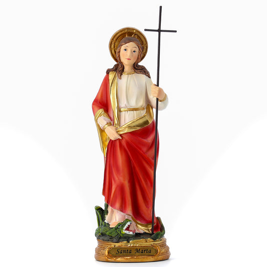 Statua Santa Marta in resina. Altezza 19,8 cm