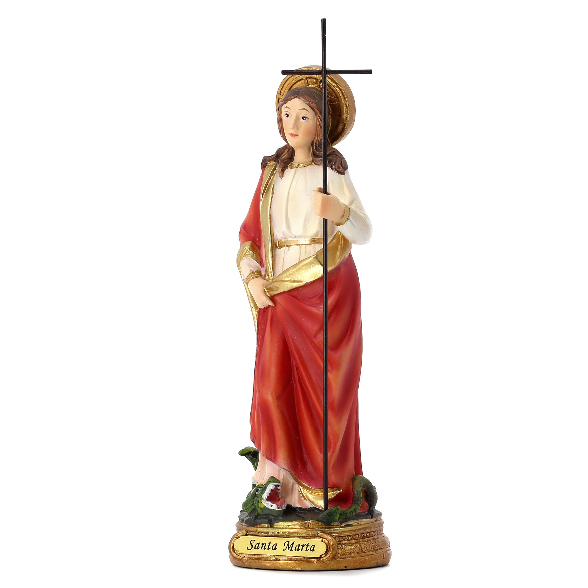 Statua Santa Marta in resina. Altezza 19,8 cm