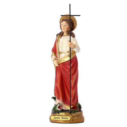 Statua Santa Marta in resina. Altezza 19,8 cm