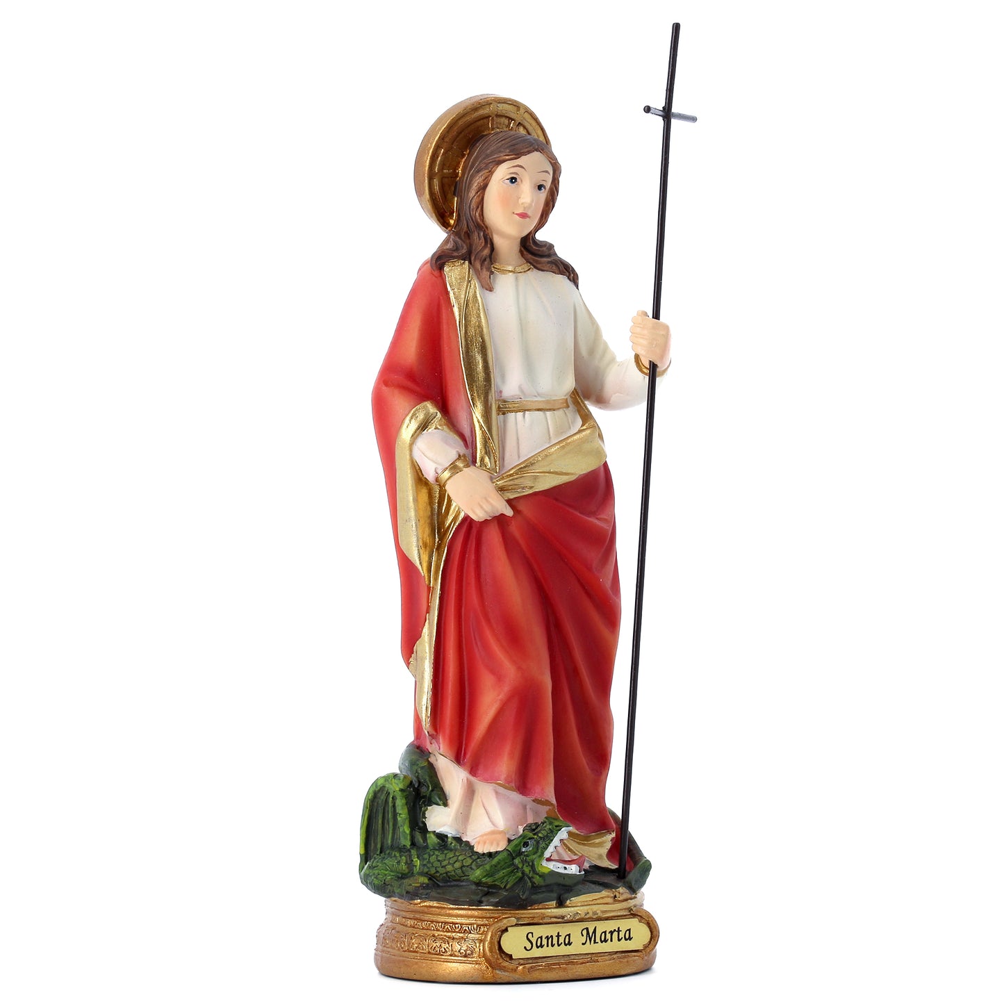 Statua Santa Marta in resina. Altezza 19,8 cm