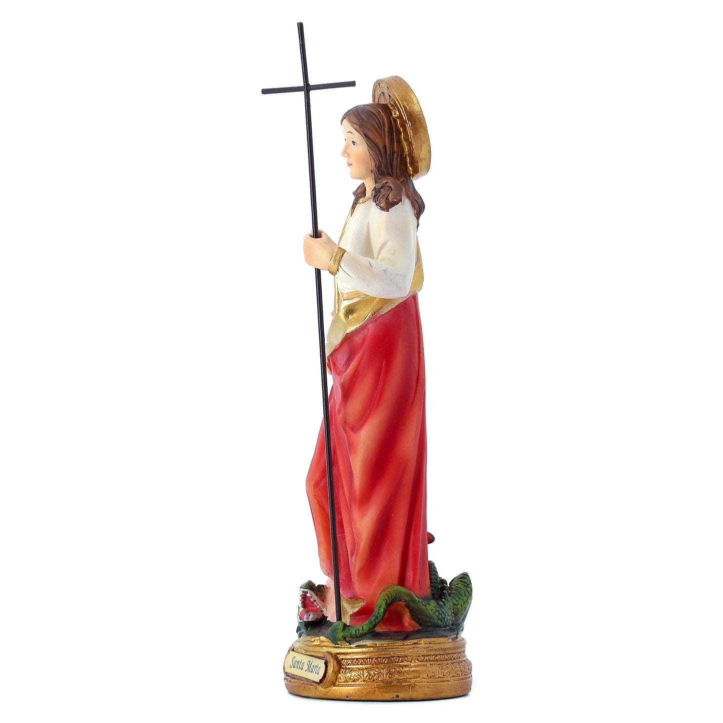 Statua Santa Marta in resina. Altezza 19,8 cm