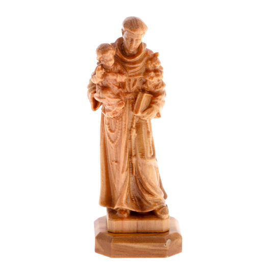 Statua Sant'Antonio, in legno d'olivo. Altezza 6,6 cm