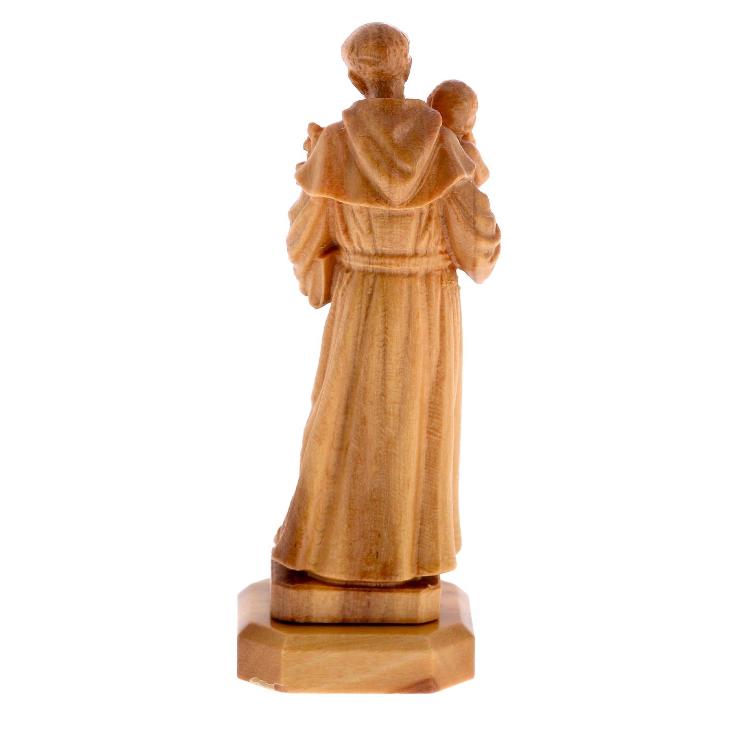 Statua Sant'Antonio, in legno d'olivo. Altezza 7,4 cm