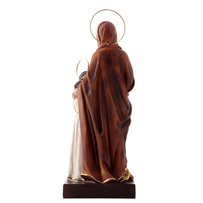 Statua Sant'Anna con Maria in resina. Altezza 21 cm