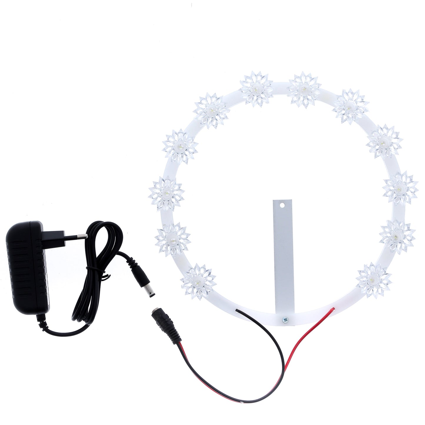 Stellario in plexiglass 12 stelle con led bianchi. Diametro 20 cm