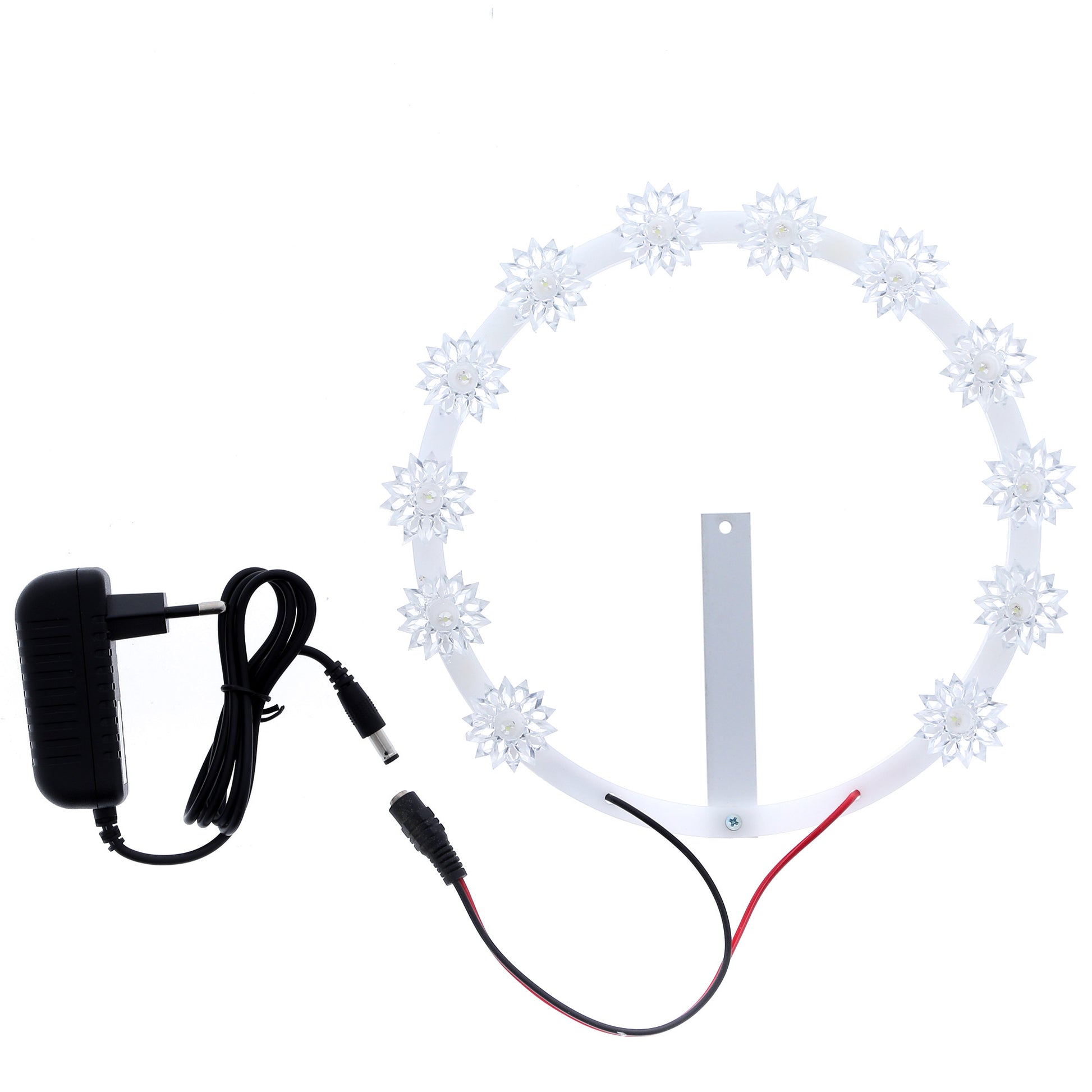 Stellario in plexiglass 12 stelle con led bianchi. Diametro 20 cm