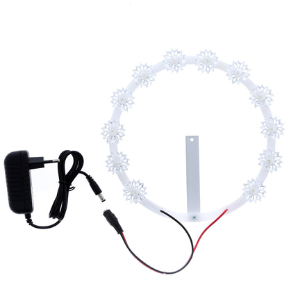 Stellario in plexiglass 12 stelle con led bianchi. Diametro 20 cm