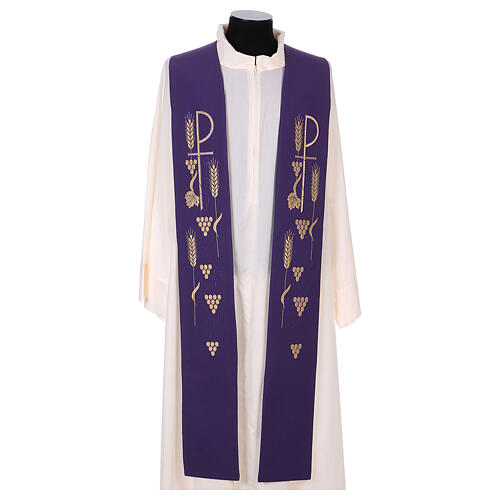 Stola sacerdotale con ricamo Simbolo Pax dorato