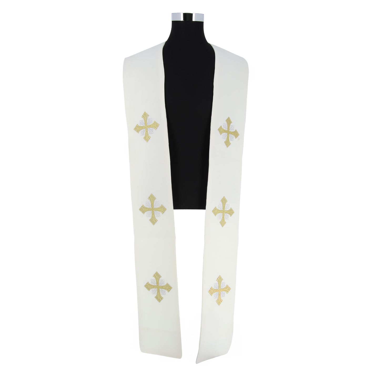 Stola sacerdotale con ricamo croci dorate