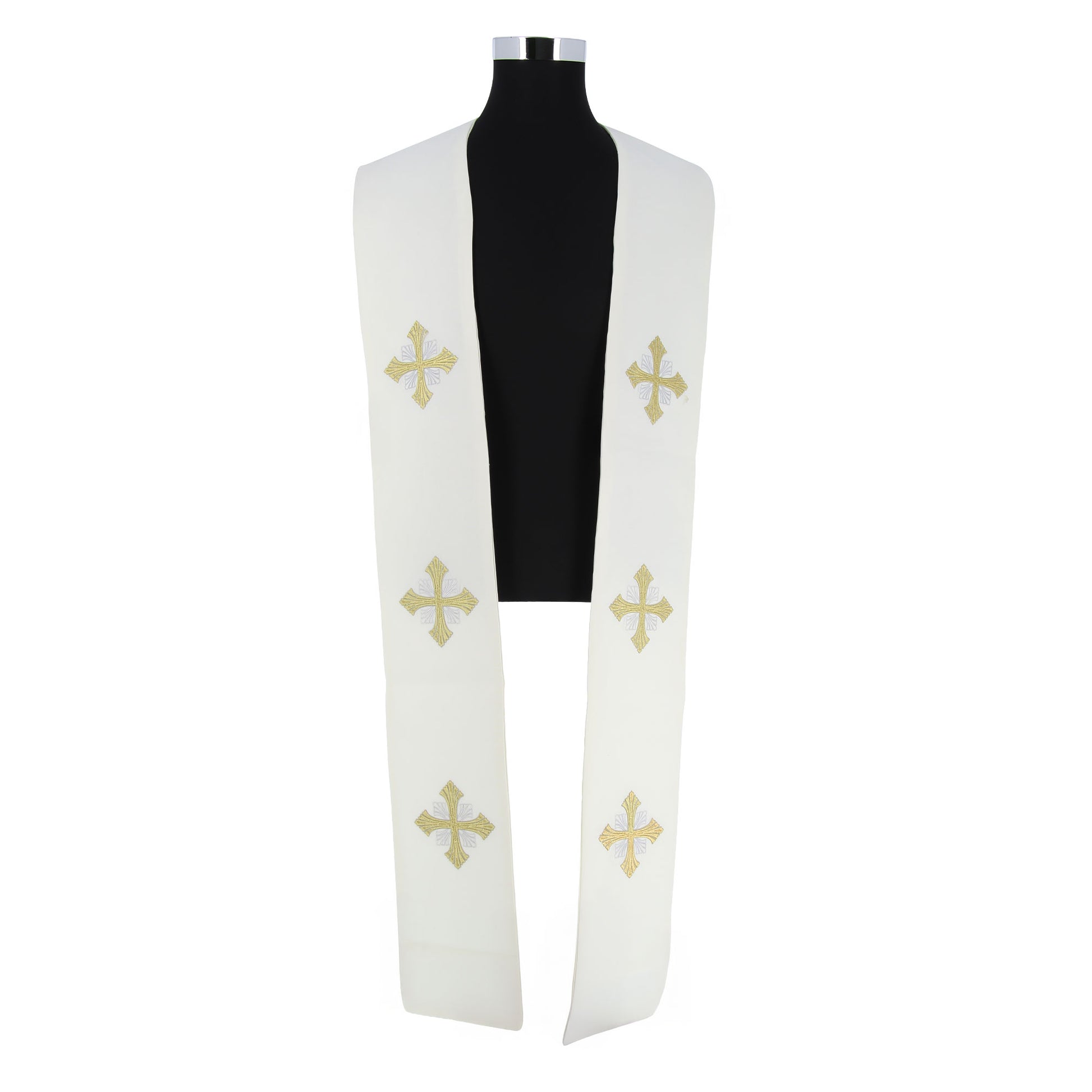 Stola sacerdotale con ricamo croci dorate