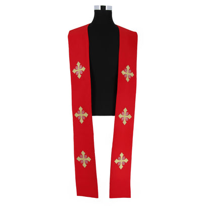 Stola sacerdotale con ricamo croci dorate