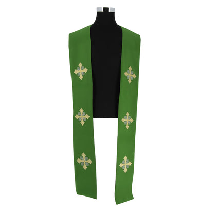 Stola sacerdotale con ricamo croci dorate
