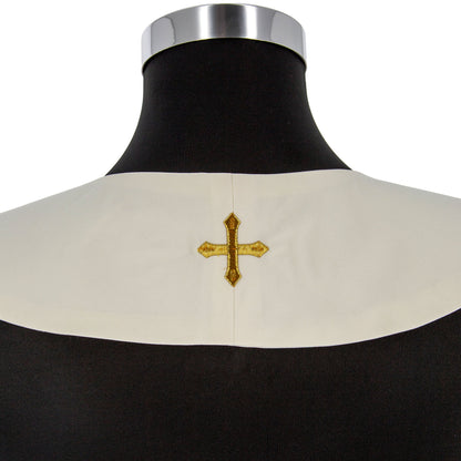 Stola sacerdotale con ricamo croce argentata e spighe
