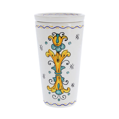 Bicchiere in ceramica completo di coperchio