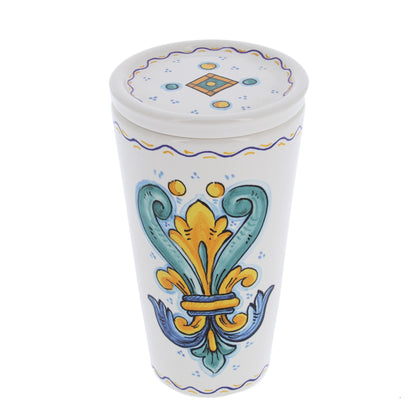 Bicchiere in ceramica completo di coperchio