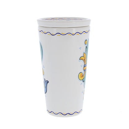 Bicchiere in ceramica completo di coperchio