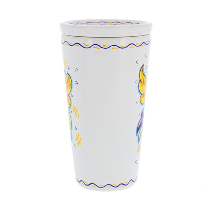 Bicchiere in ceramica completo di coperchio